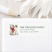 Étiquette Christmas Polar Bear Return Address Labels (En situation)
