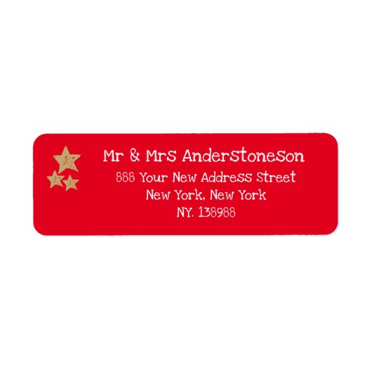 Étiquette Christmas Red Elegant Nom de script Rustique Adres (Devant)