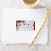 Étiquette Christmas Red & Silver Bells Adresse de retour Lab (En situation)