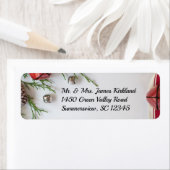 Étiquette Christmas Red & Silver Bells Adresse de retour Lab (En situation)