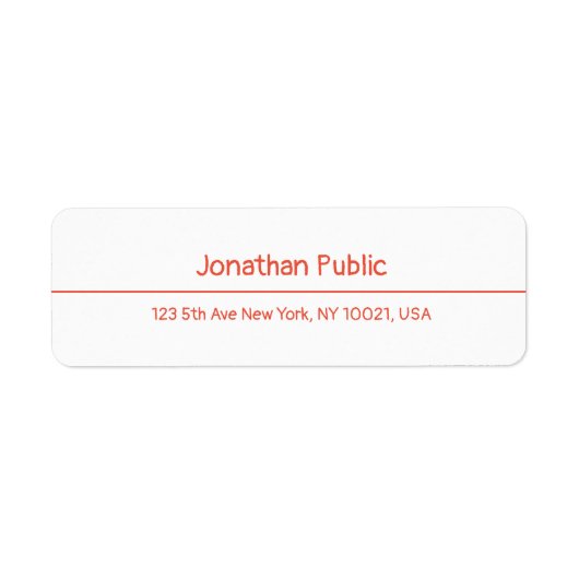 Étiquette Christmas Red White Main Script Retourner l'adress (Devant)