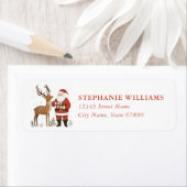 Étiquette Christmas Reindeer Return Address Labels (En situation)