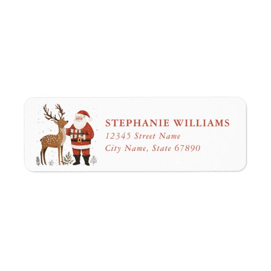 Étiquette Christmas Reindeer Return Address Labels (Devant)