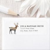 Étiquette Christmas Reindeer Return Address Labels (En situation)