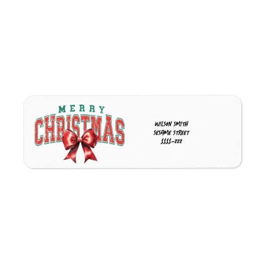 Étiquette Christmas Return Address Label (Devant)