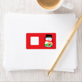 Étiquette Christmas Return Adresse Label snowman design (En situation)