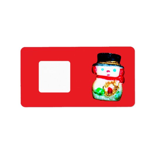 Étiquette Christmas Return Adresse Label snowman design (Devant)