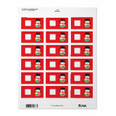 Étiquette Christmas Return Adresse Label snowman design (Feuille entière)