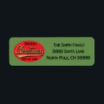 Étiquette Christmas Return Labels "Retro Merry Christmas"<br><div class="desc">Christmas Return Labels "Retro Merry Christmas" Enjoy these personally made return labels for all your Christmas letters and cards. Customize by replacing text with your own. Choose and use your favorite font style, color, and size. The background label color can also be changed out. Check out our matching stamps, photo...</div>