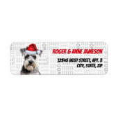 Étiquette Christmas Schnauzer Dog Lover Holiday Address (Devant)