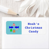 Étiquette Christmas Sea Creatures Custom Food Label (En situation)