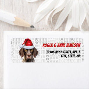 Étiquette Christmas Shorthair Pointer Dointer Adresse de ret