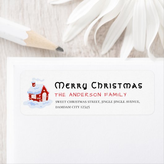Étiquette Christmas Simple Return Address (En situation)
