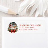 Étiquette Christmas Snow Globe Return Address Labels (En situation)