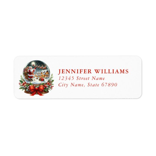 Étiquette Christmas Snow Globe Return Address Labels (Devant)
