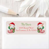 Étiquette Christmas Stocking - Sleeping Kitten in Santa Hat (En situation)