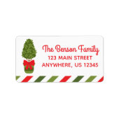 Étiquette Christmas Topiary Return Address Labels (Devant)