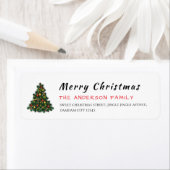 Étiquette Christmas Tree Elegant Simple Return Address (En situation)