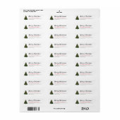 Étiquette Christmas Tree Elegant Simple Return Address (Feuille entière)