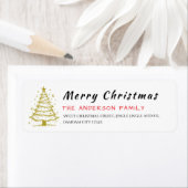 Étiquette Christmas Tree Elegant Simple Return Address (En situation)