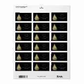 Étiquette Christmas Tree Greenery & Berry New Address (Feuille entière)