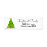 Étiquette Christmas Tree Holiday Adresse<br><div class="desc">Personnalisez cette étiquette d'adresse de retour de Noël accentuée d'un arbre de Noël festif.</div>