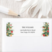 Étiquette Christmas Tree Holiday Return Address  (En situation)
