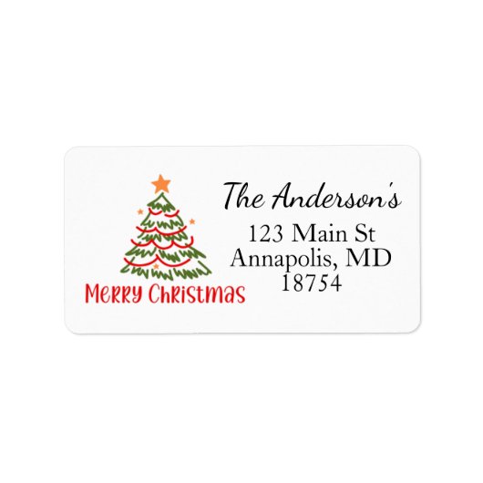 Étiquette Christmas Tree Holiday Return Address Label (Devant)