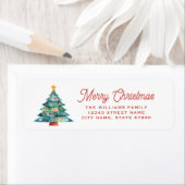 Étiquette Christmas Tree Return Address Labels (En situation)