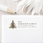 Étiquette Christmas Tree Return Address Labels (En situation)