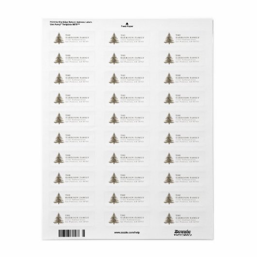 Étiquette Christmas Tree Return Address Labels (Feuille entière)