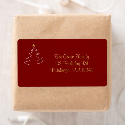 Étiquette Christmas Tree Silhouette shipping (En situation)