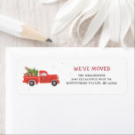 Étiquette Christmas Truck Moving Faire-part Adresse de retou<br><div class="desc">Annoncez votre déménagement ce jour férié avec une jolie illustration design de camion rouge. Modifiez facilement les détails à la fois sur l'avant et l'arrière de la carte en cliquant sur le bouton "Personnaliser".</div>