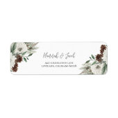 Étiquette Christmas Winter Pines Mariage Retour Adresse (Devant)