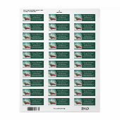 Étiquette Christmas Winter Red Truck Tree Adresse de retour (Feuille entière)