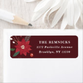 Étiquette Christmas Wreath Floral Holiday Address Label (En situation)