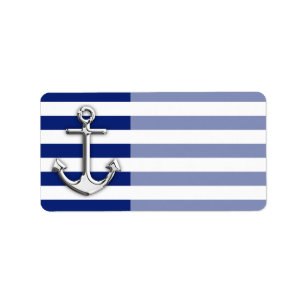Étiquette Chrome Anchor on Navy Stripes