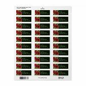 Étiquette Chrysanthèmes bordeaux (Feuille entière)