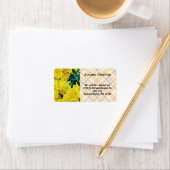 Étiquette Chrysanthèmes / Fleurs jaunes / Thème de chute / (En situation)