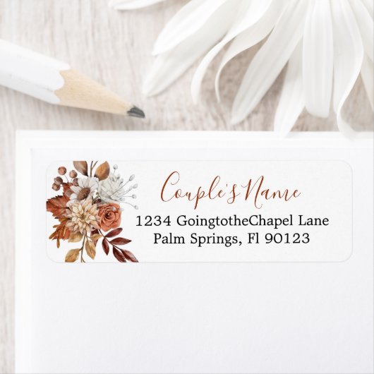 Étiquette Chute bouquet floral le (En situation)