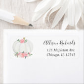 Étiquette Chute d'aquarelle citrouille rose (En situation)