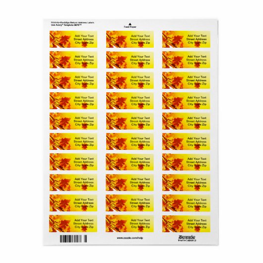 Étiquette Chute des Feuilles (Feuille entière)