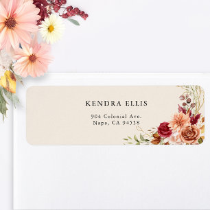 Étiquette Chute dorée Terracotta Floral
