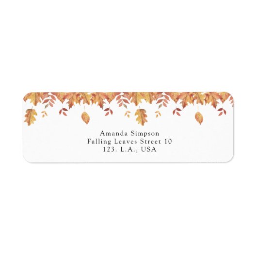 Étiquette Chute du baby shower d'automne feuille (Devant)