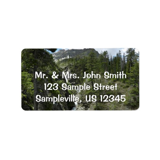 Étiquette Chutes d'Appistoki et pic au parc national Glacier (Devant)