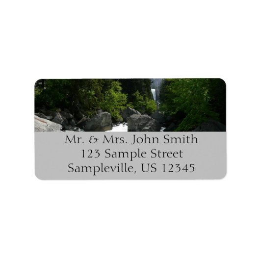 Étiquette Chutes vernales à la distance à Yosemite (Devant)