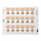 Étiquette Chutney orange maison avec à damiers motif (Feuille entière)