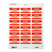 Étiquette CIAO il mio nome e (Feuille entière)