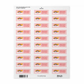 Étiquette Ciel arc-en-ciel rose clair Adresse de retour (Feuille entière)