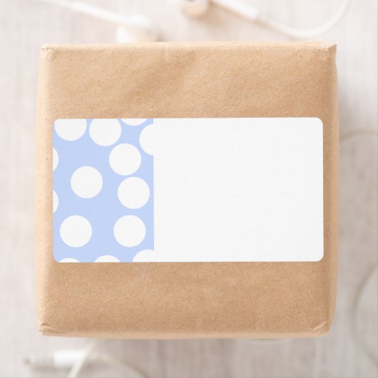 Étiquette Ciel bleu avec de grands points blancs. (En situation)